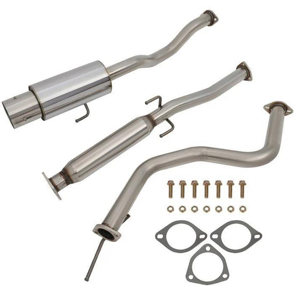 Exhaust Pipe For 1992-2000 Honda Civic 1.6L 4.5" Rolled Flat Muffler Tip 2.25" Catback Exhaust System