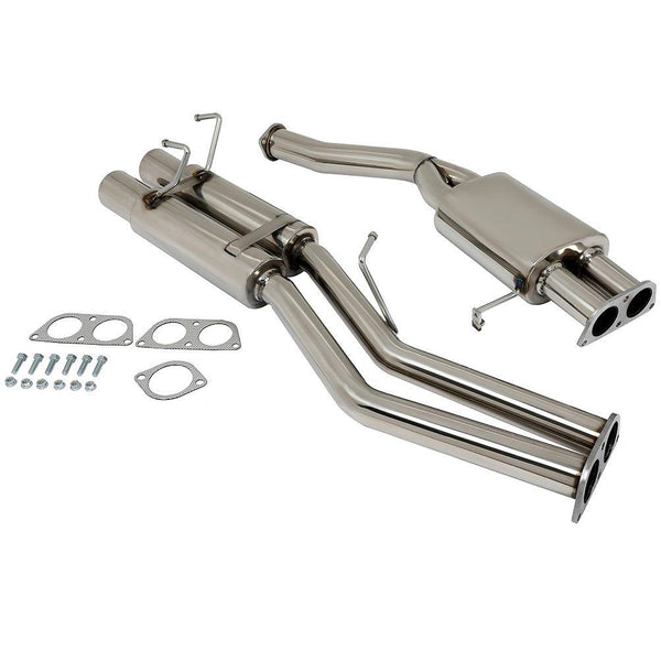 1989-1994 Nissan 240SX 2.4L Dual 3.5 Tip Catback Exhaust Muffler Pipe Racing Exhaust System Exhaust Pipe