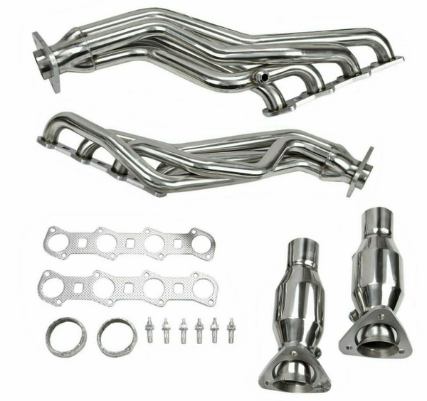 Stainless Steel Header for 1999-2004 Ford F150 F250 V8 5.4L Long Tube Header with O2 Sensor and EGR