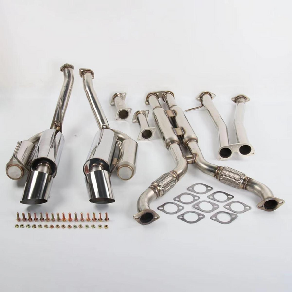 2003-2009 Nissan 350Z Full Catback Exhaust System: 4.5" Rolled Stainless Steel Tips & Piping