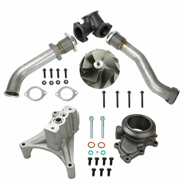 For 1999-2003 Ford Truck 7.3L Powerstroke Bellowed Up-Pipes EBPV Delete Kit